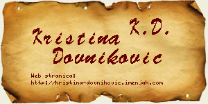 Kristina Dovniković vizit kartica